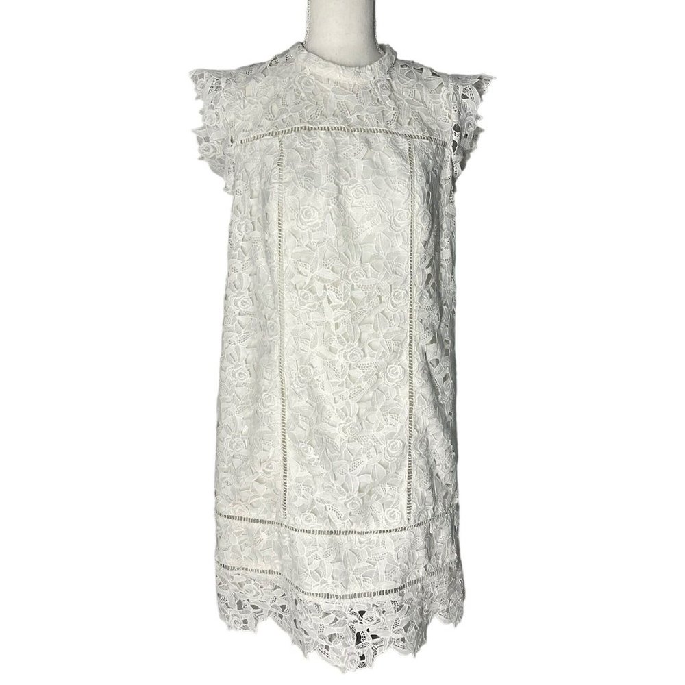 Vineyard Vines Womens Dress White Lace Shift Cottage Core bridal shower